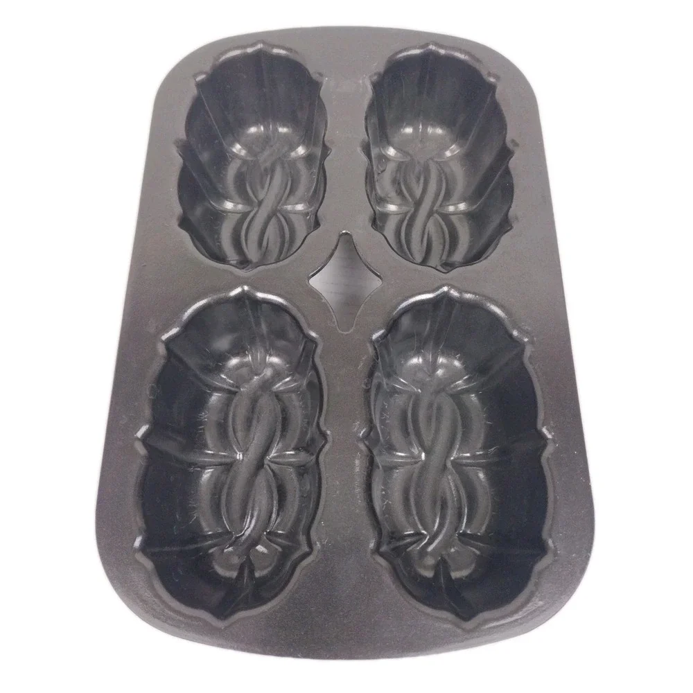 Nordic Ware Mini Bundt 4 Loaf Pan Mold Heavy Cast Aluminum 8 Cup Non-Stick USA
